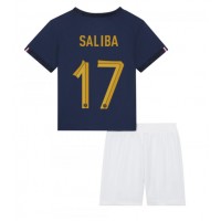 France William Saliba #17 Replica Home Minikit World Cup 2022 Short Sleeve (+ pants)